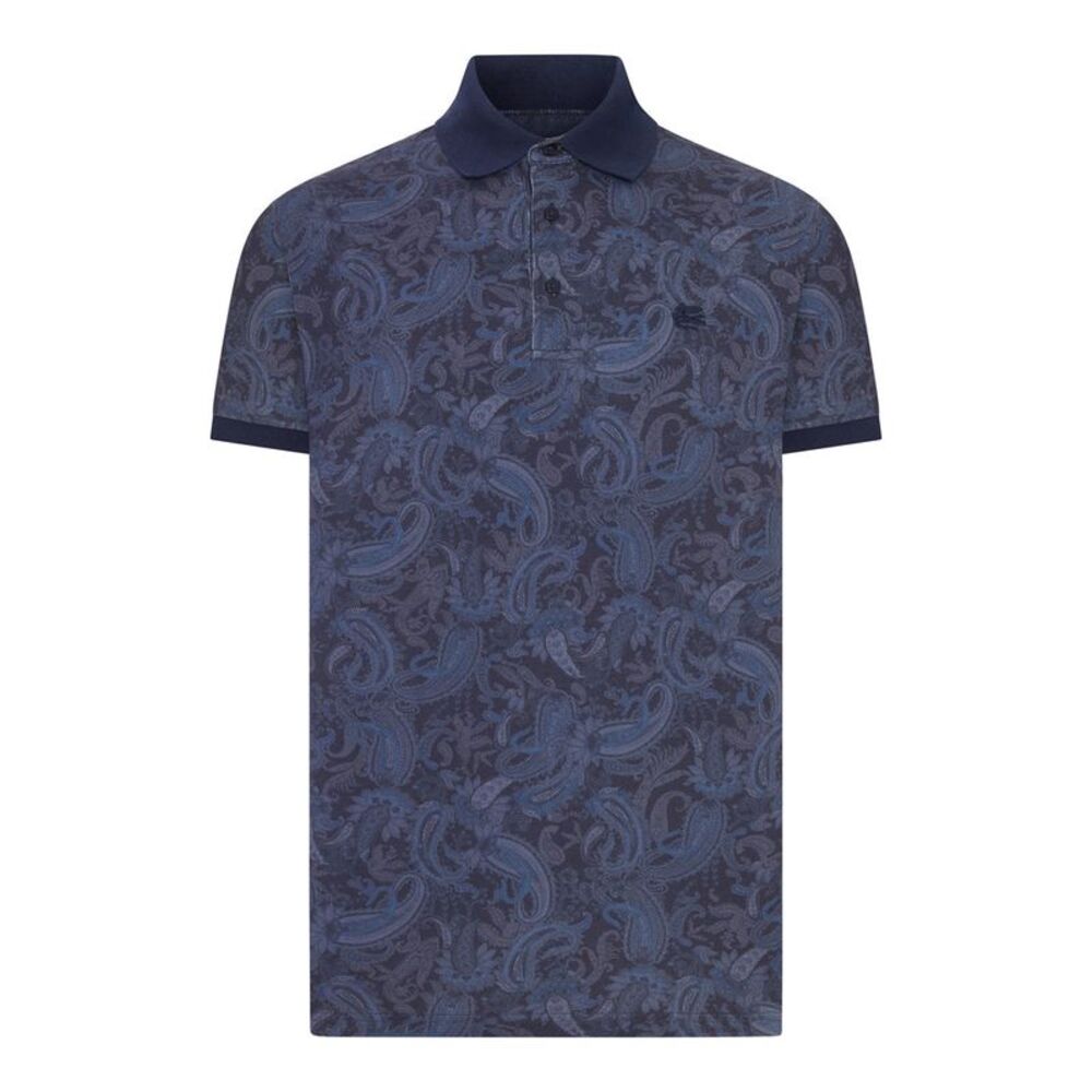 Etro Men Cotton Piqué Polo Shirt With Paisley Print